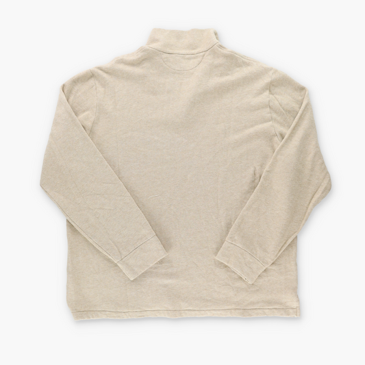 RALPH LAUREN POLO Beige Quarter Zip Pull Over Sweatshirt (XXL)