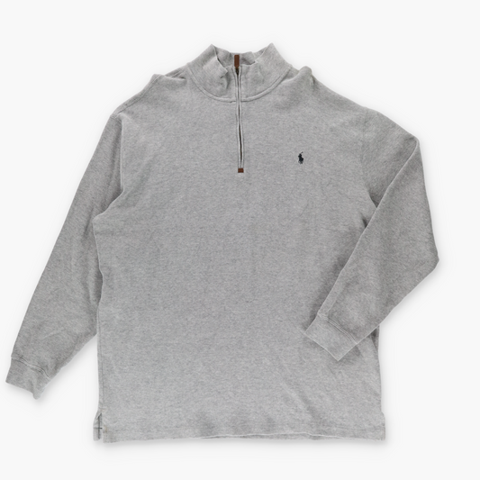 RALPH LAUREN POLO Grey Quarter Zip Pull Over Sweater (XXL Tall)