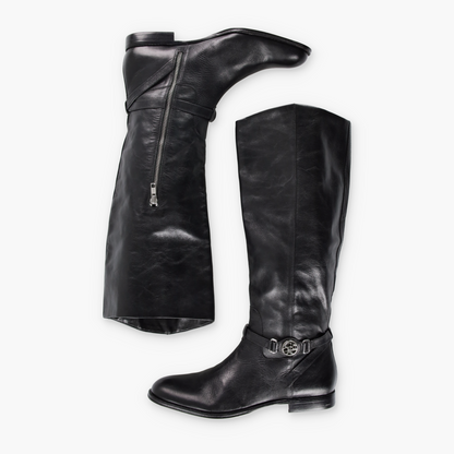 COACH Mysie Black Knee High Leather Riding Boots (11)