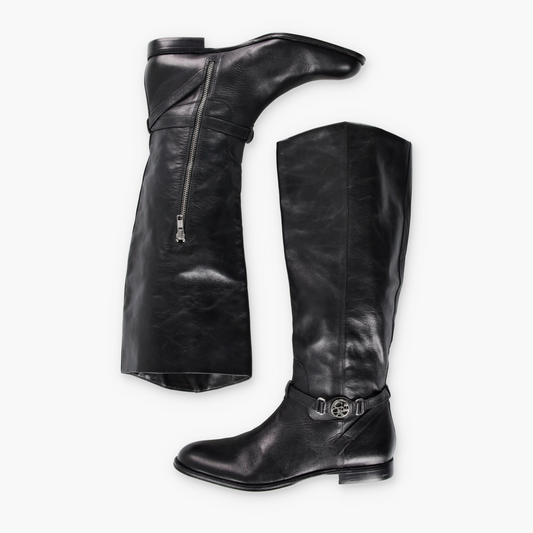 COACH Mysie Black Knee High Leather Riding Boots (11)
