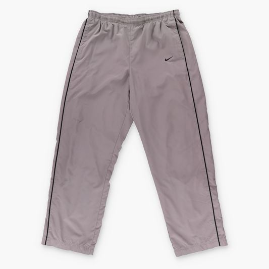 NIKE Embroidered Swoosh Logo Grey & Black Drawstring Track Pants (M)