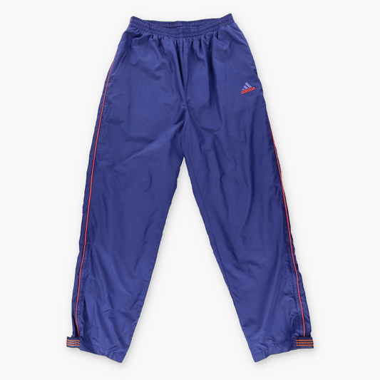 ADIDAS Embroidered Logo Velcro Navy & Orange Track Pants (M)