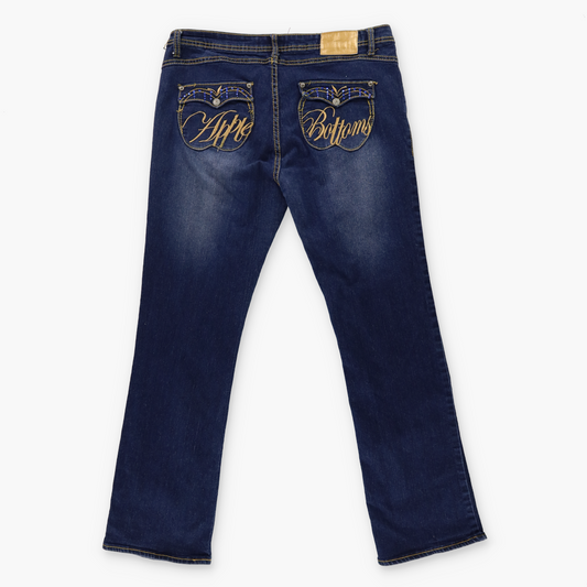 APPLE BOTTOMS Y2K Embellished Embroidered Dark Wash Jeans (13/14)