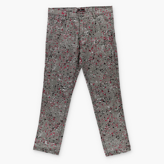 RED APE Paint Splatter Grunge Black & White Pinstripe Jeans (38)