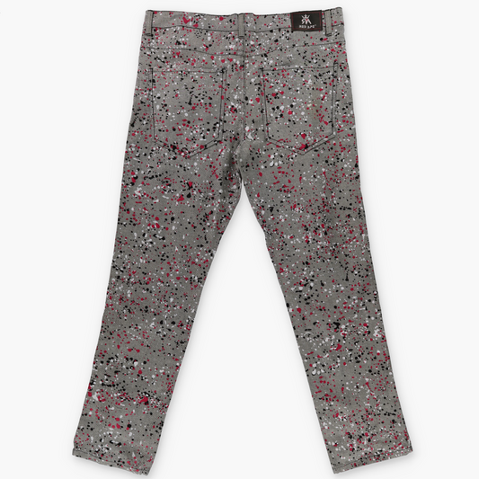 RED APE Paint Splatter Grunge Black & White Pinstripe Jeans (38)