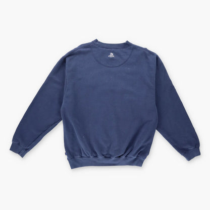 Vintage PLAYSTATION Embroidered Navy & White Sweatshirt (M) *Aubs Vintage Sole Melbourne