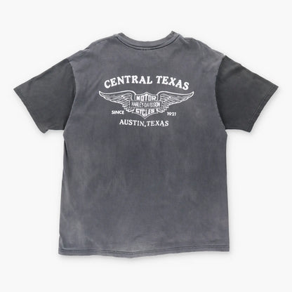 Vintage HARLEY DAVIDSON Y2K Wings Faded Grey USA Made Motorcycle T-Shirt (XL) *Aubs Vintage Sole Melbourne