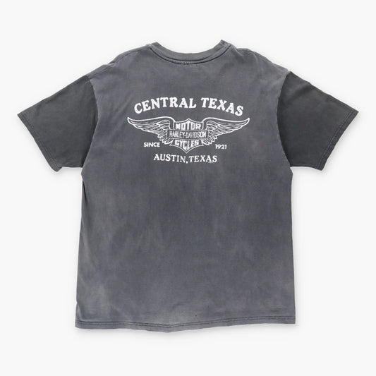 Vintage HARLEY DAVIDSON Y2K Wings Faded Grey USA Made Motorcycle T-Shirt (XL) *Aubs Vintage Sole Melbourne
