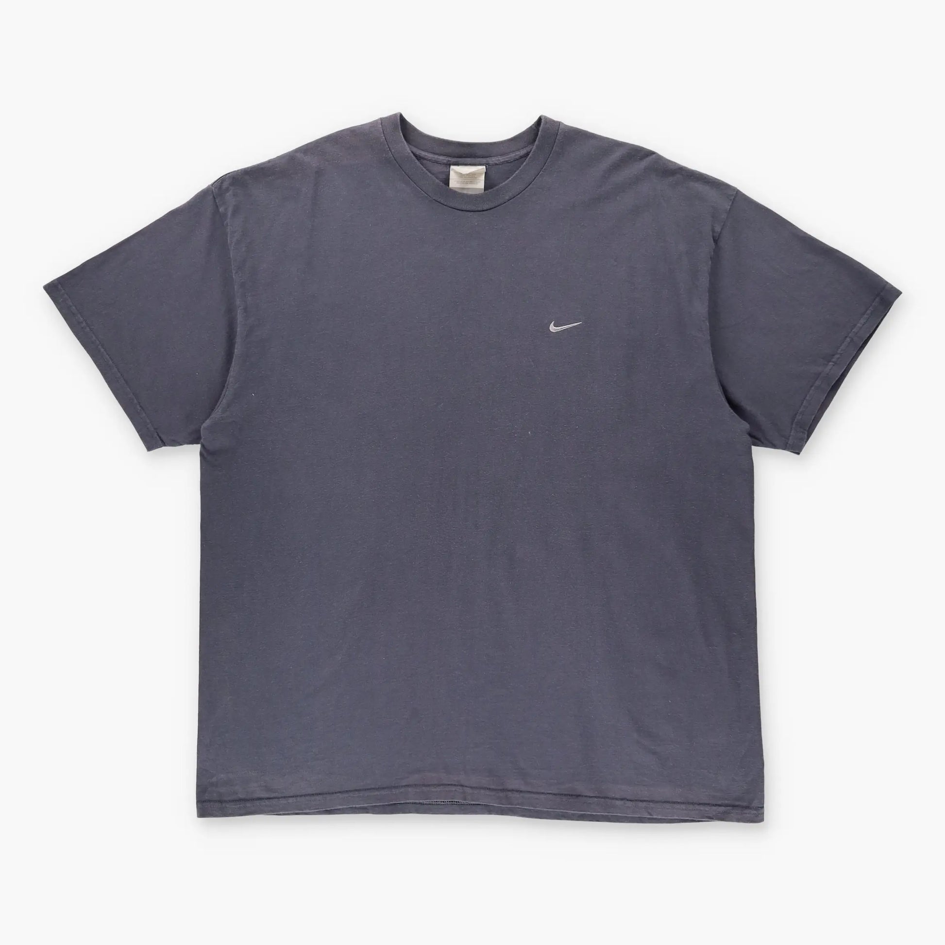 NIKE 90s Embroidered Swoosh Logo Grey & Silver Tee (XXL) - Vintage Sole Melbourne