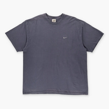 NIKE 90s Embroidered Swoosh Logo Grey & Silver Tee (XXL) - Vintage Sole Melbourne