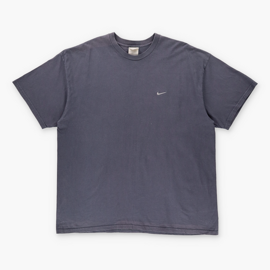 NIKE 90s Embroidered Swoosh Logo Grey & Silver Tee (XXL)