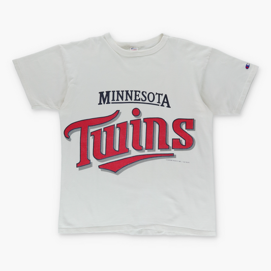 1987 CHAMPION Minnesota Twins USA Made MLB White Tee (L)