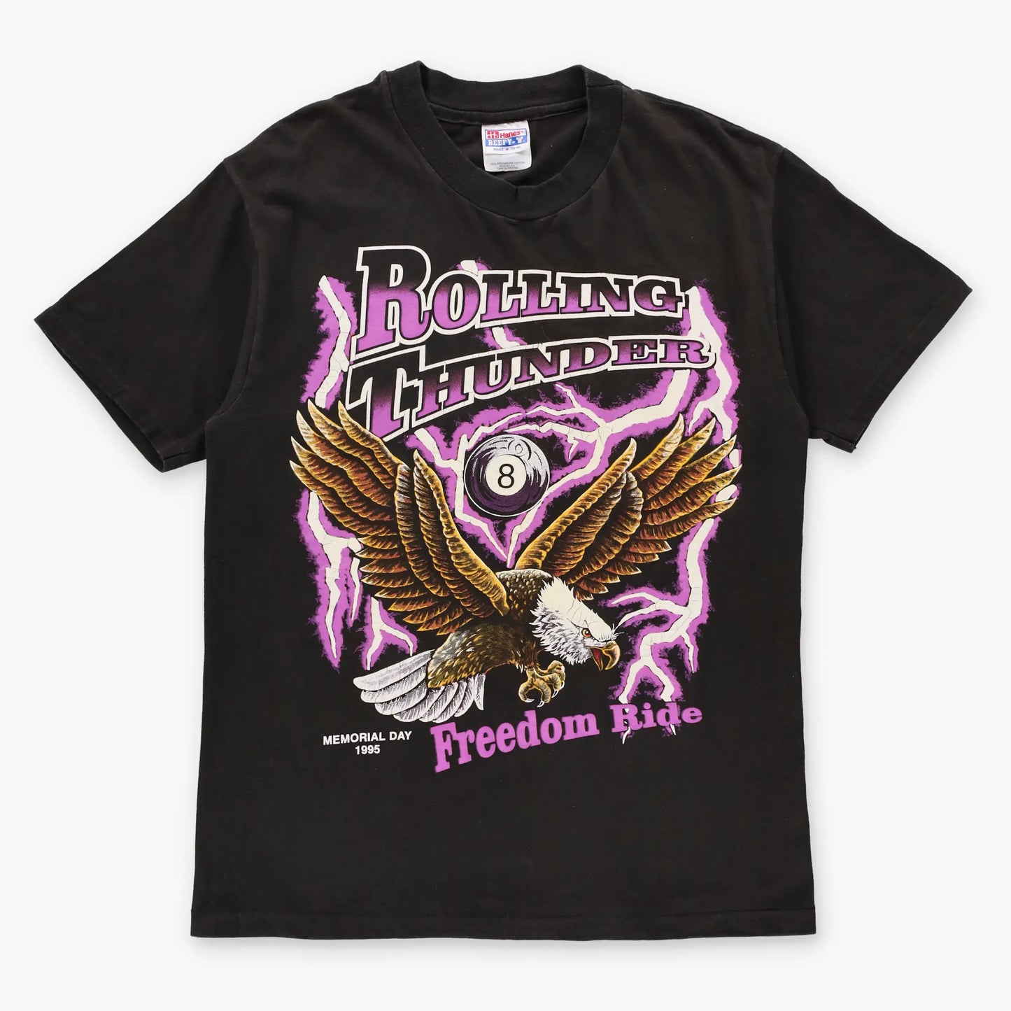 Vintage 1995 Double Sided "Rolling Thunder" Single Stitch Memorial Day T-Shirt USA Made (M) - Vintage Sole Melbourne