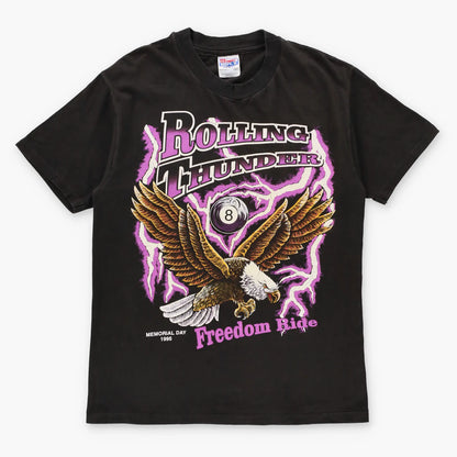 Vintage 1995 Double Sided "Rolling Thunder" Single Stitch Memorial Day T-Shirt USA Made (M) - Vintage Sole Melbourne