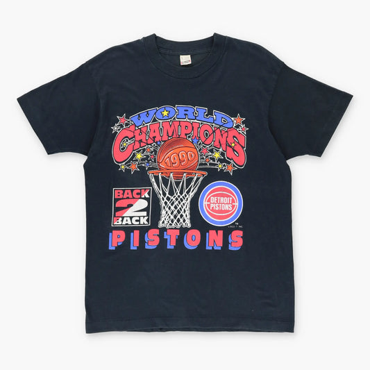 1990 PISTONS NBA Detroit Champions Single Stitch  USA Made T-Shirt (S-M) Vintage Sole Melbourne