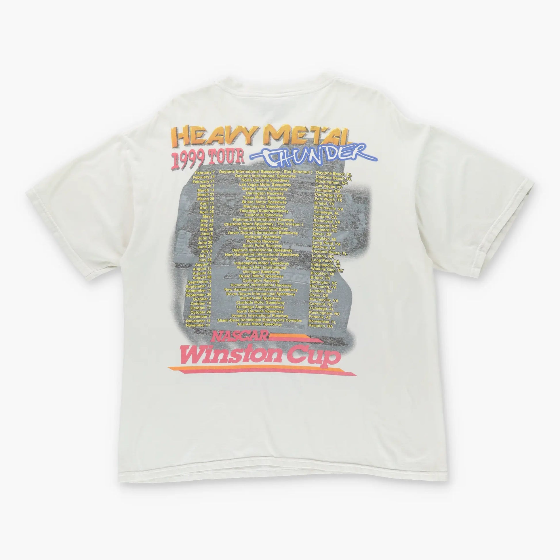 1999 NASCAR Winston Cup 'Heavy Metal Thunder' Tour T-Shirt (XL) Vintage Sole Melbourne
