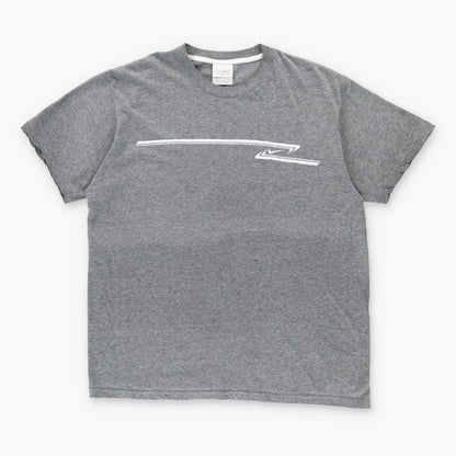 NIKE Dynamic Stripe Embroidered Swoosh Logo Dark Grey T-Shirt (XL) Vintage Sole Melbourne