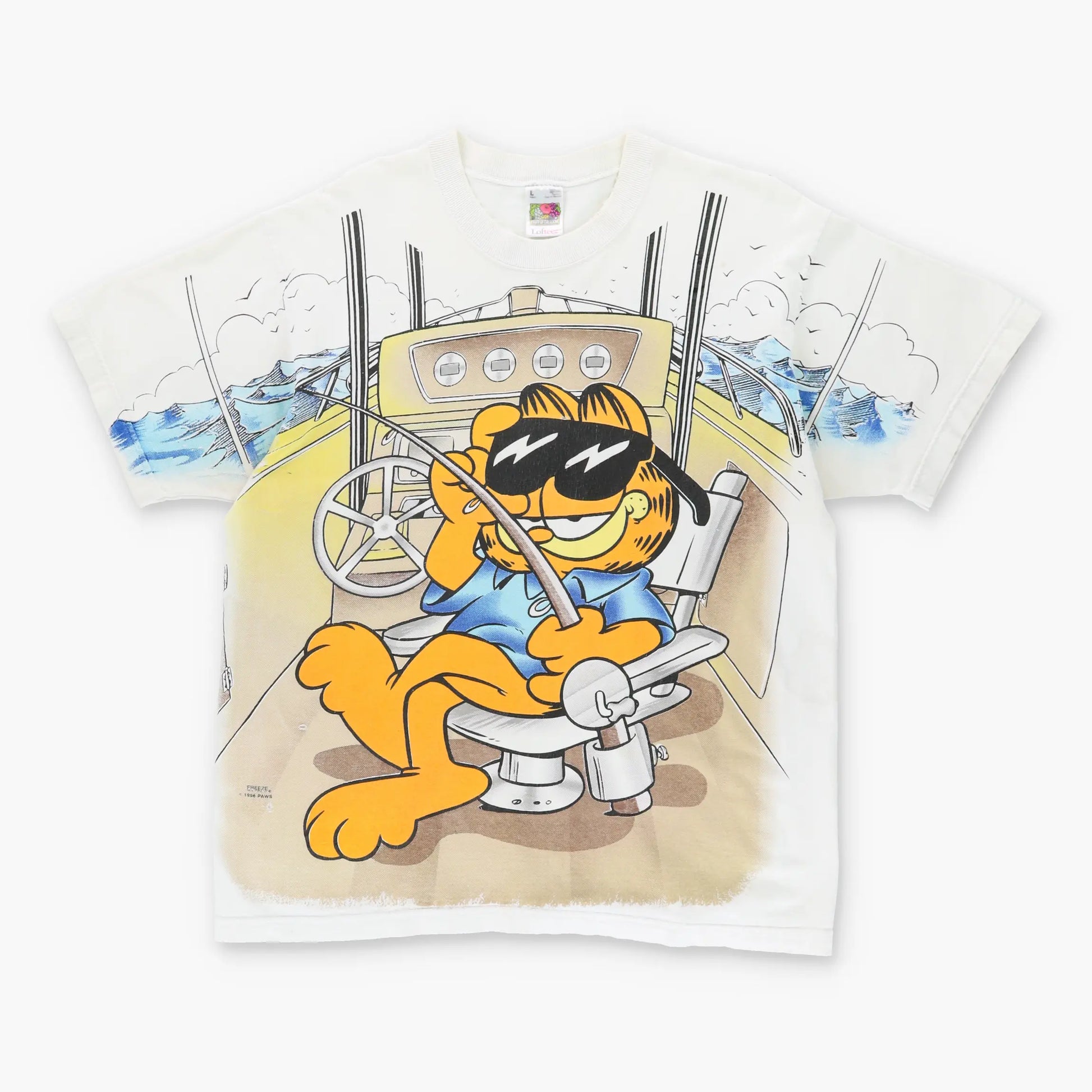 Vintage 1996 Garfield & Odie Fishing Boat Single Stitch USA Made T-Shirt (L) Vintage Sole Melbourne