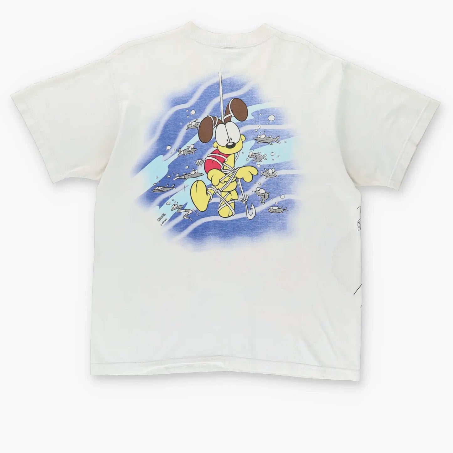 Vintage 1996 Garfield & Odie Fishing Boat Single Stitch USA Made T-Shirt (L) Vintage Sole Melbourne