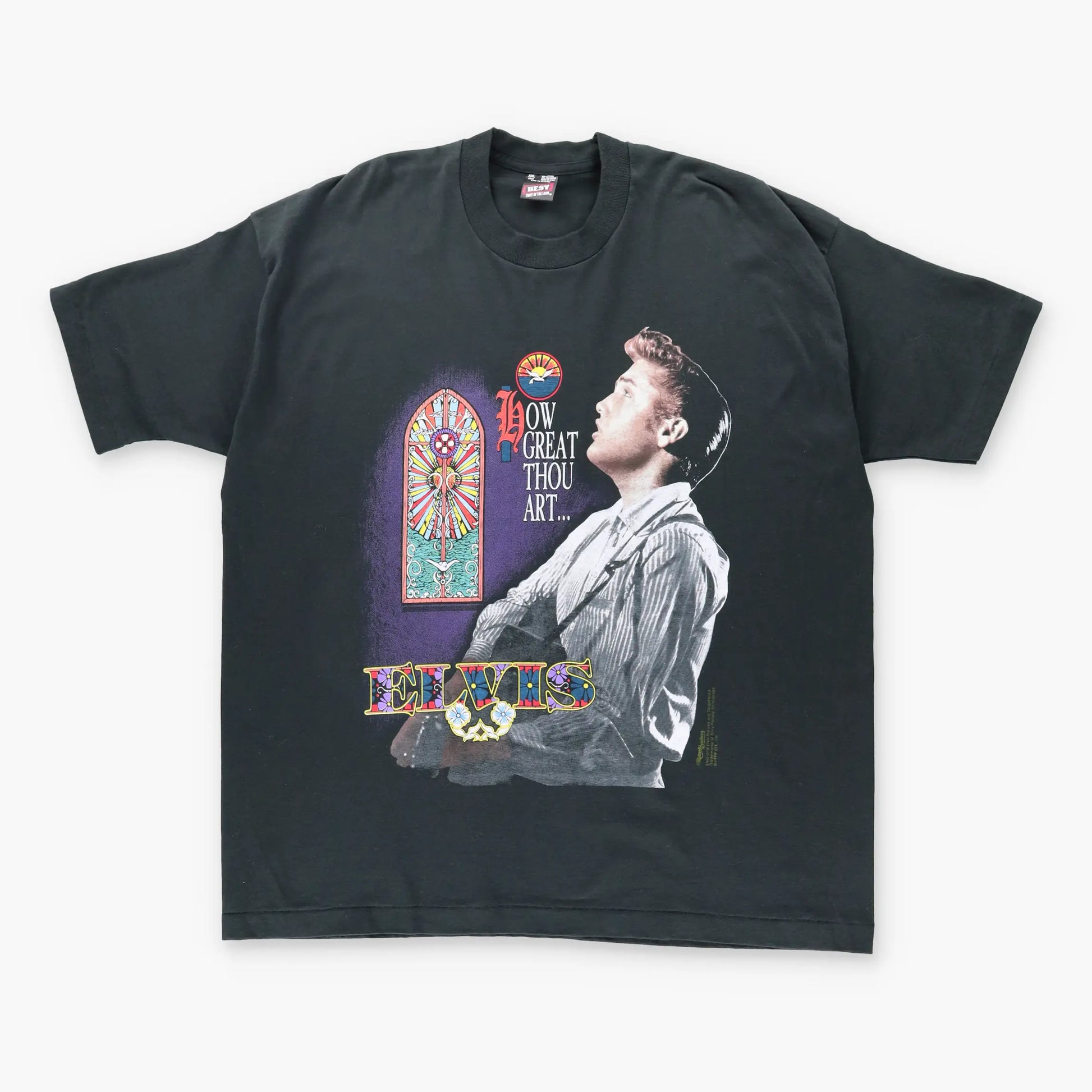 1994 Elvis Presley 'How Great Thou Art' USA Made 50/50 Tee (XXL) Vintage Sole Melbourne
