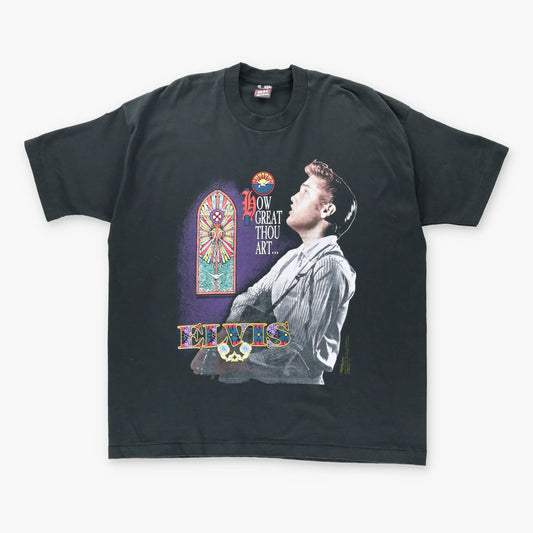 1994 Elvis Presley 'How Great Thou Art' USA Made 50/50 Tee (XXL) Vintage Sole Melbourne