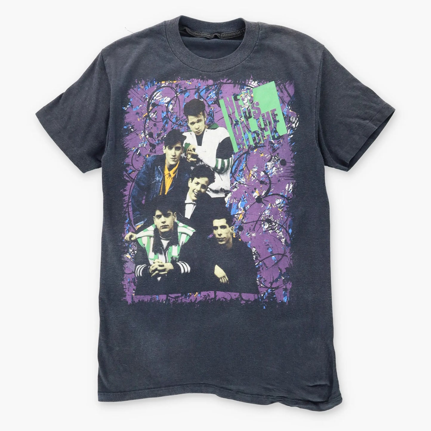 1990 NEW KIDS ON THE BLOCK Colourful Boy Band Merch Tee (XS) Vintage Sole Melbourne