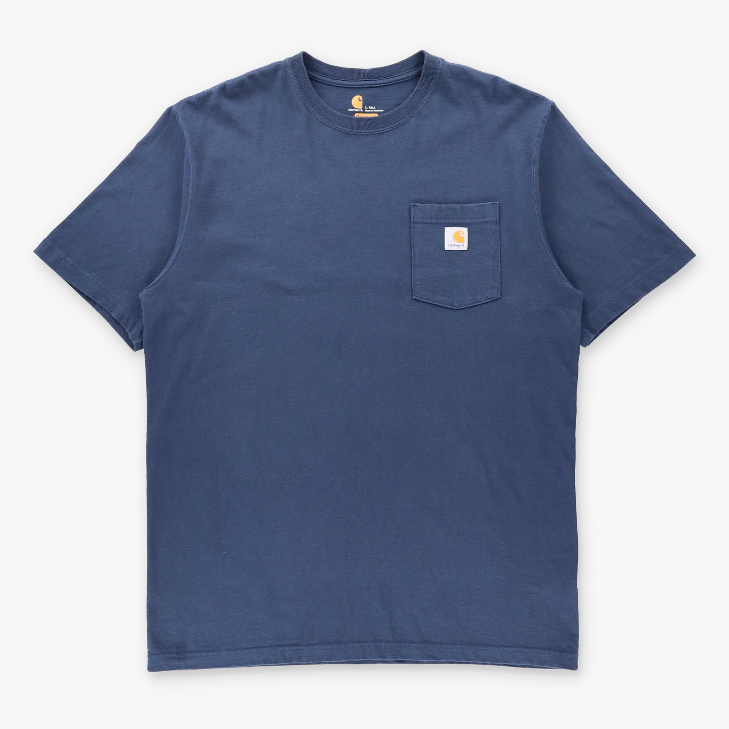 CARHARTT 'Original Fit' Navy Blue Front Pocket Logo T-Shirt (L TALL) Vintage Sole Melbourne
