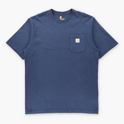 CARHARTT 'Original Fit' Navy Blue Front Pocket Logo T-Shirt (L TALL) Vintage Sole Melbourne