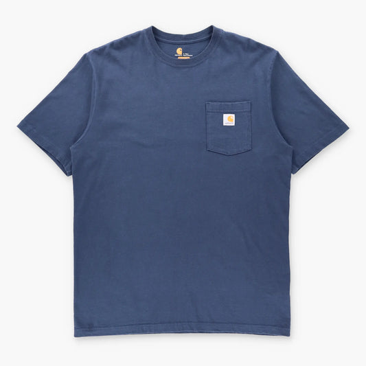 CARHARTT 'Original Fit' Navy Blue Front Pocket Logo T-Shirt (L TALL)