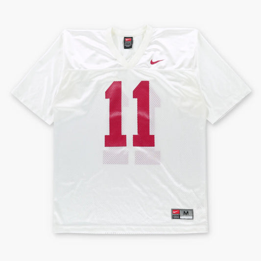 NIKE Team #11 White Mesh College Football Jersey (M-L)