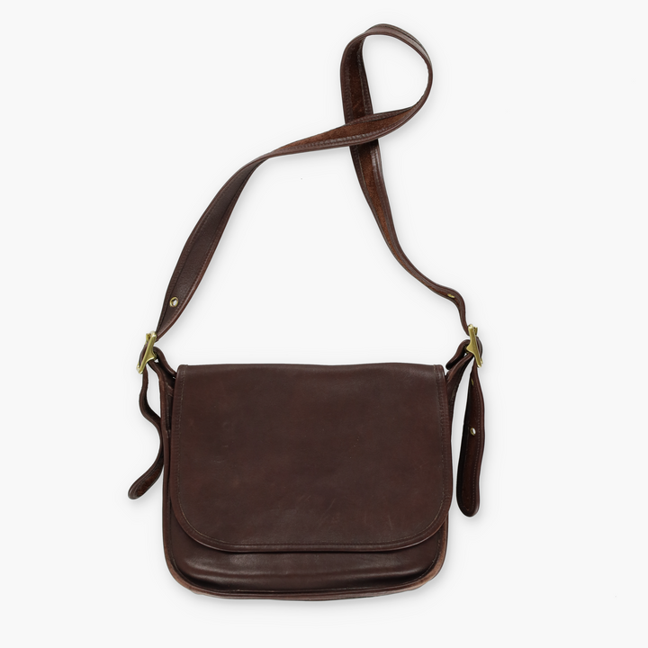 Vintage COACH 'Patricia' 9951 Mahogany Leather Flap Bag USA Made