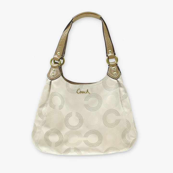 COACH 'Ashley' F21920 Brown Beige Hobo Shoulder Bag