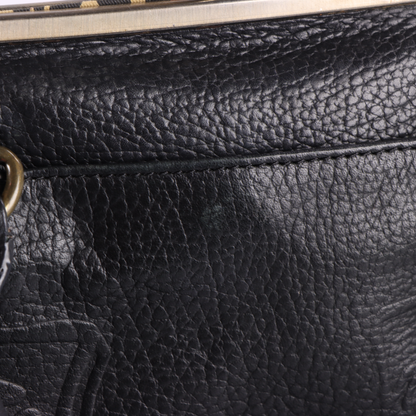 BETSEY JOHNSON 'Lotsa Luck' Black Leather Clasp Bag