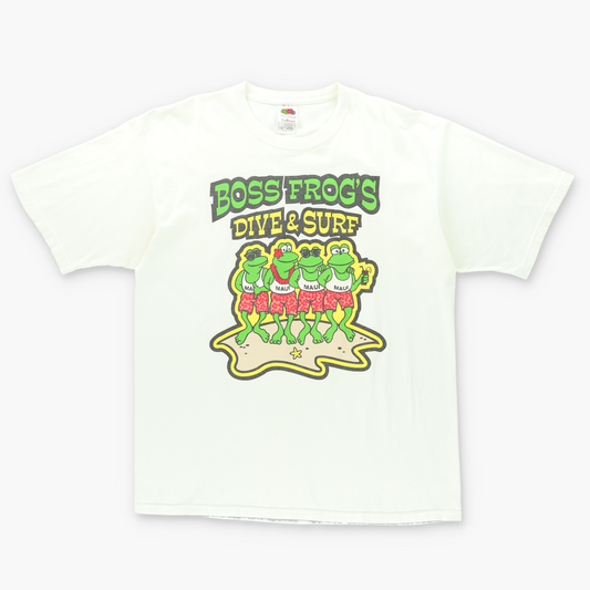 Boss Frog's Dive & Surf Maui Beach White Graphic Tee (XL)