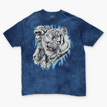 THE MOUNTAIN "Find 9 White Tigers" Animal Tie Dye Tee (XXL)