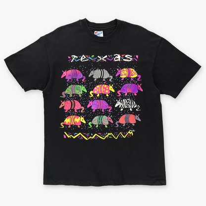 1992 TEXAS Phil Pettit Armadillo Fluro Graphic Tee (L)
