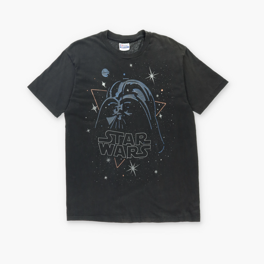 Star Wars Foil Darth Vader Design Single Stitch HANES Tee USA Made (M-L)