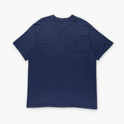 NIKE Standard Fit Navy & White Embroidered Logo Tee (XXL)