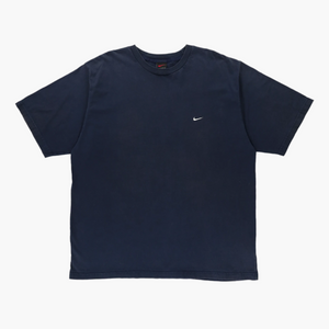 NIKE Navy Embroidered Swoosh Logo Tee Made In Greece (XL-XXL)