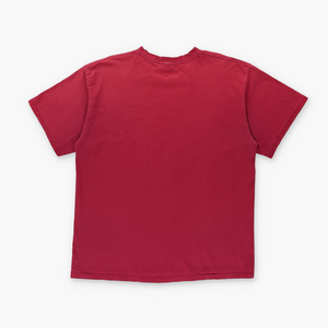 NIKE Red & White Embroidered Swoosh Logo T-Shirt (L)