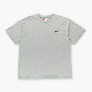 NIKE Heather Grey Embroidered Swoosh Logo Tee USA Made (L-XL)