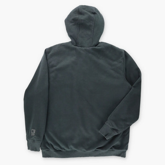 Vintage CARHARTT 'Rain Defender' Sherpa Lined Full Zip Black Hoodie Sweatshirt (XL TALL)