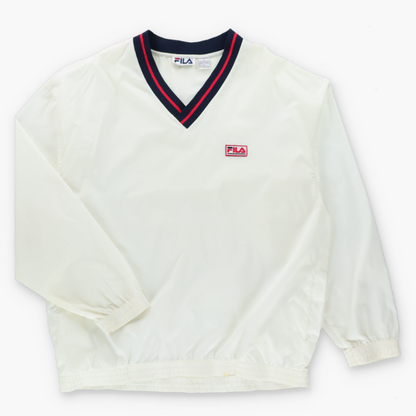 Vintage 90's FILA V-Neck Windbreaker Pull Over (XL) ***COCO Vintage Sole Melbourne