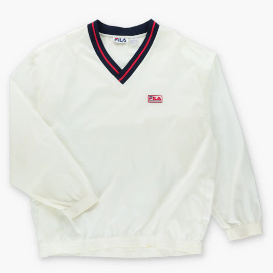 Vintage 90's FILA V-Neck Windbreaker Pull Over (XL) ***COCO Vintage Sole Melbourne