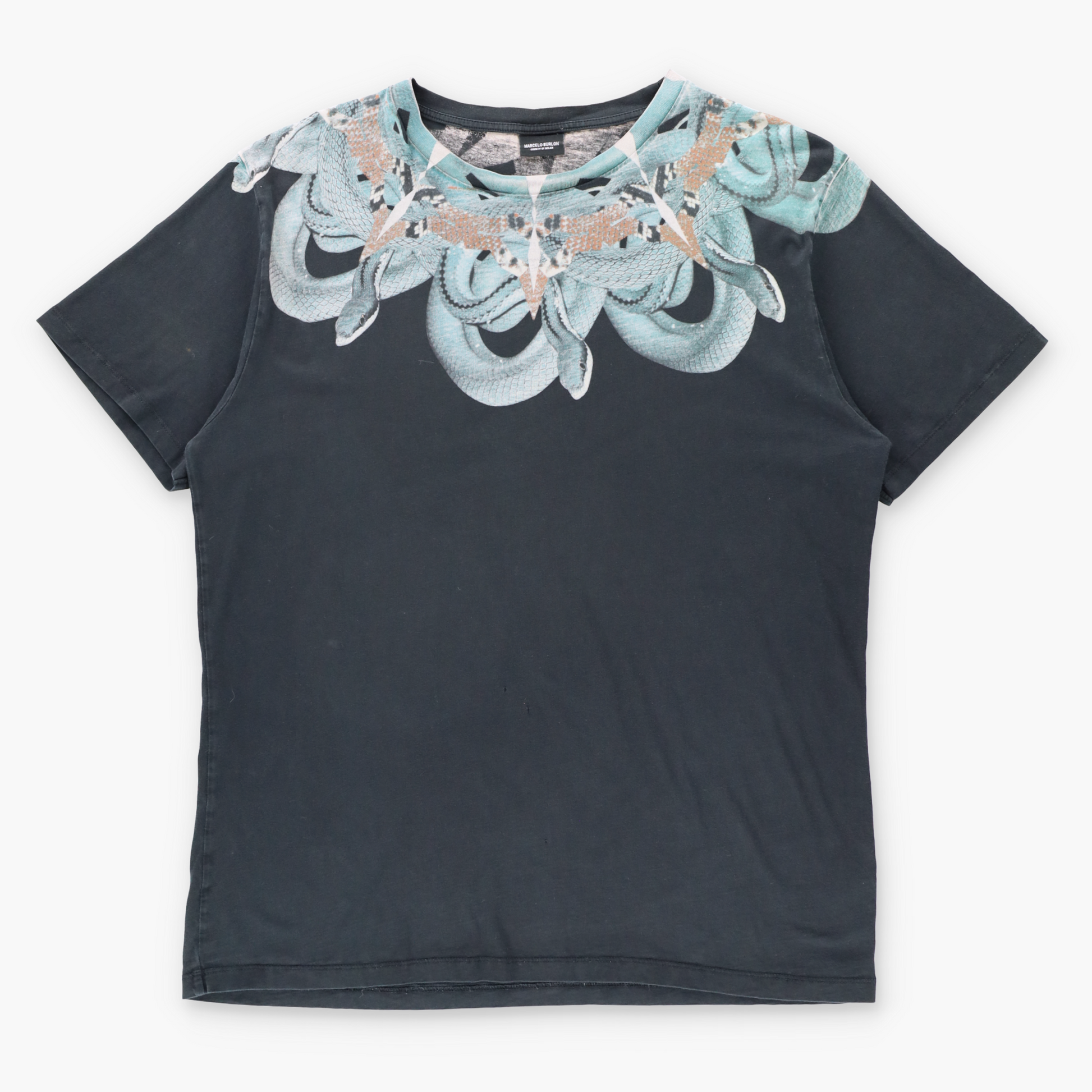 MARCELO BURLON Black & Green Intertwined Snakes Graphic T-Shirt (L) ***COCO Vintage Sole Melbourne