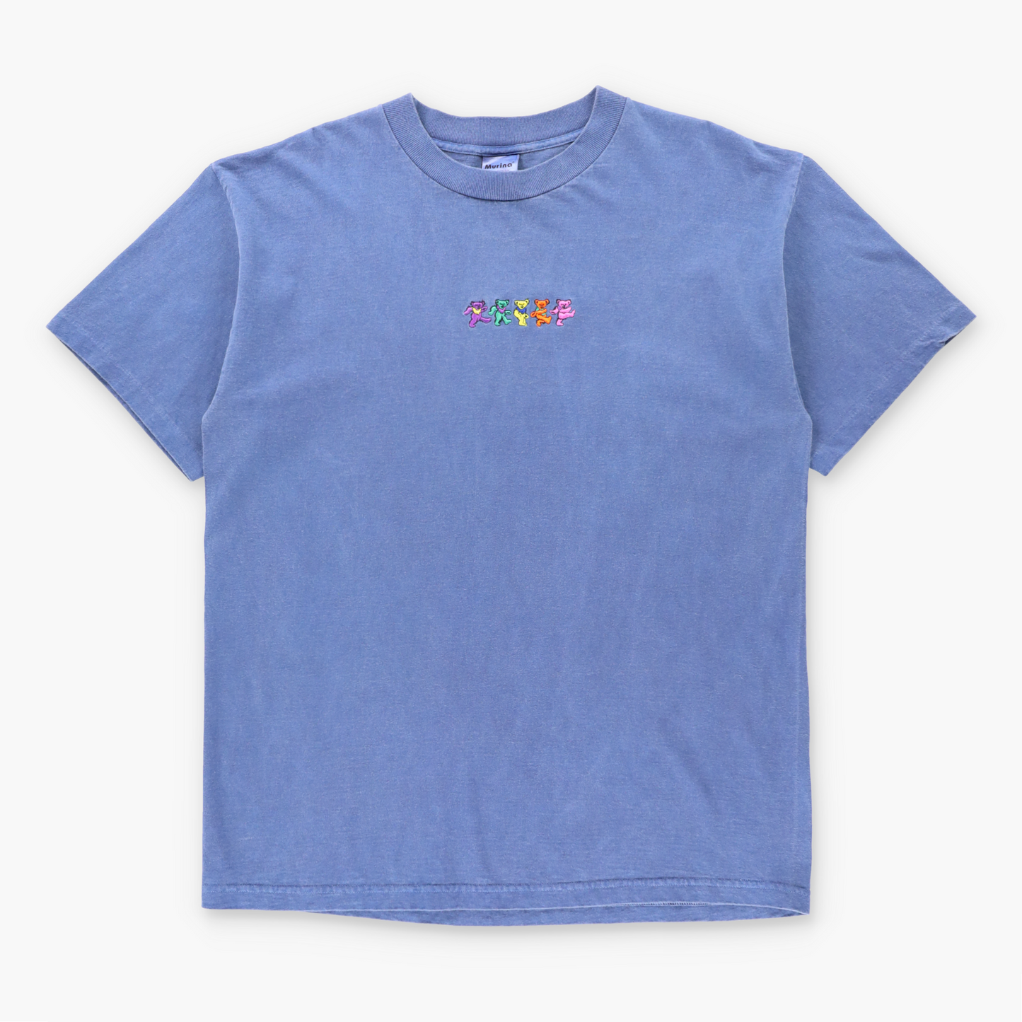 Vintage Grateful Dead Colourful Embroidered Dancing Bears USA Made Blue T-Shirt (XL TALL) ***COCO Vintage Sole Melbourne