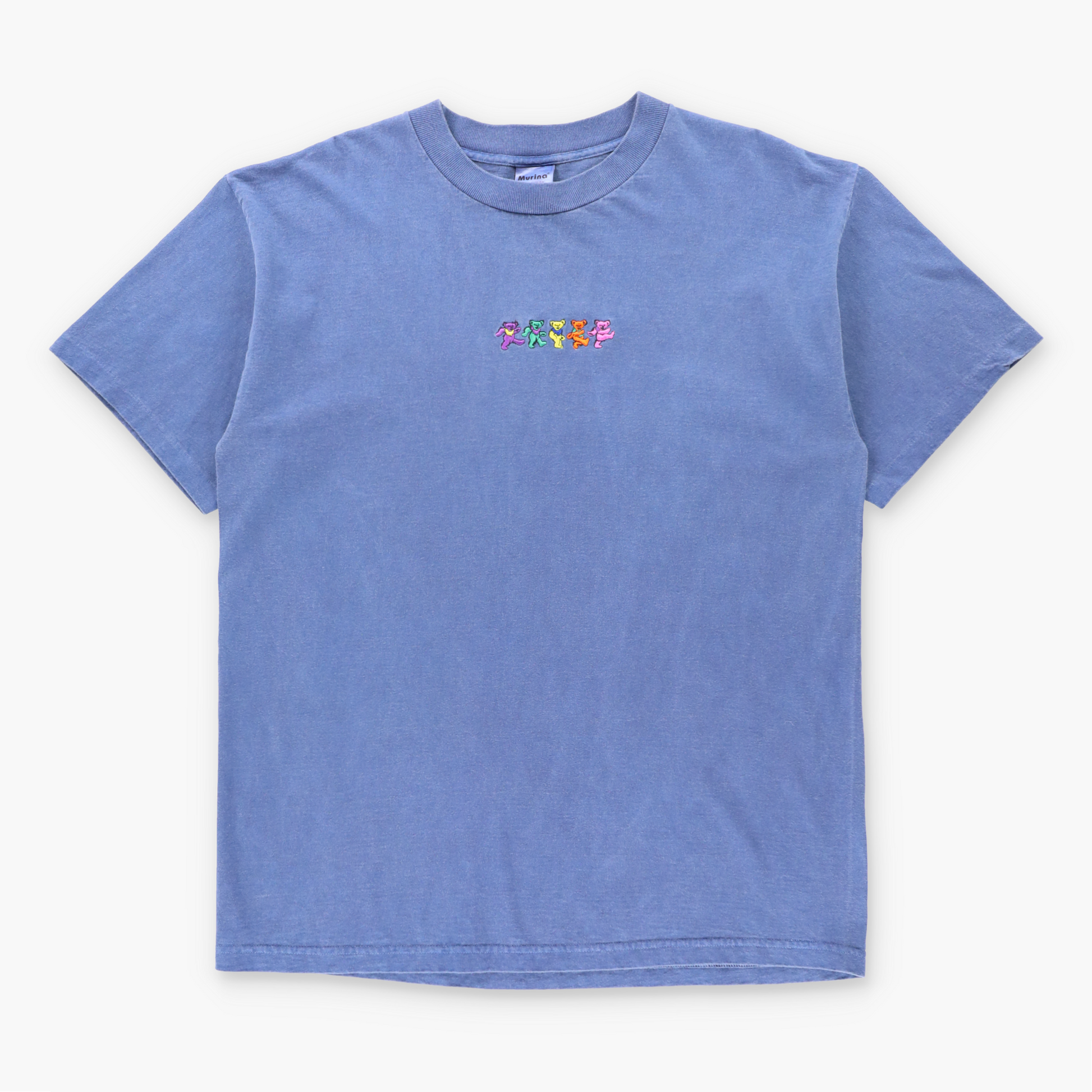 Vintage Grateful Dead Colourful Embroidered Dancing Bears USA Made Blue T-Shirt (XL TALL) ***COCO Vintage Sole Melbourne