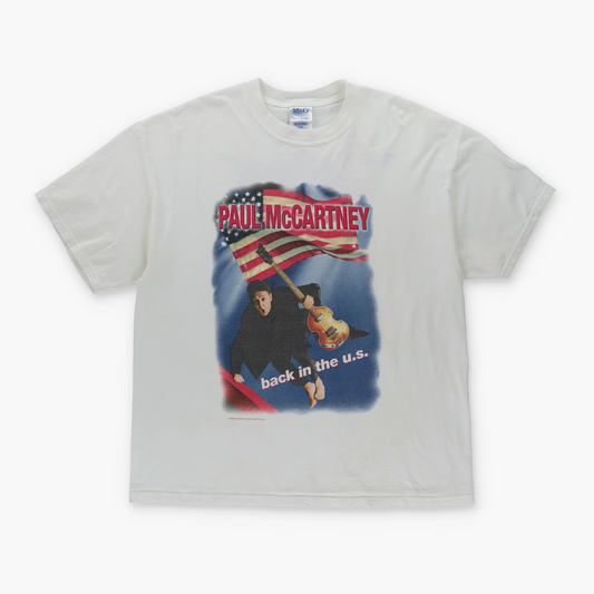 PAUL MCARTNEY Y2K 'Back In The U.S.' White Music Tour Band Tee (XL-XXL)