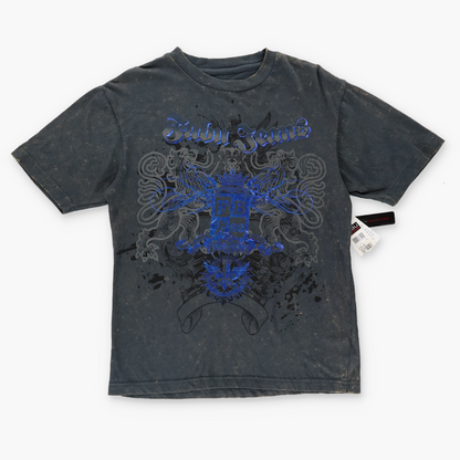 FUBU JEANS Y2K Deadstock Grunge New With Tags Grey & Blue Graffiti Tee (M-L)