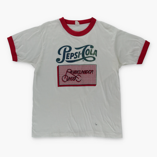 PEPSI-COLA Rhinelander Classic White & Red Ringer Tee (M-L)